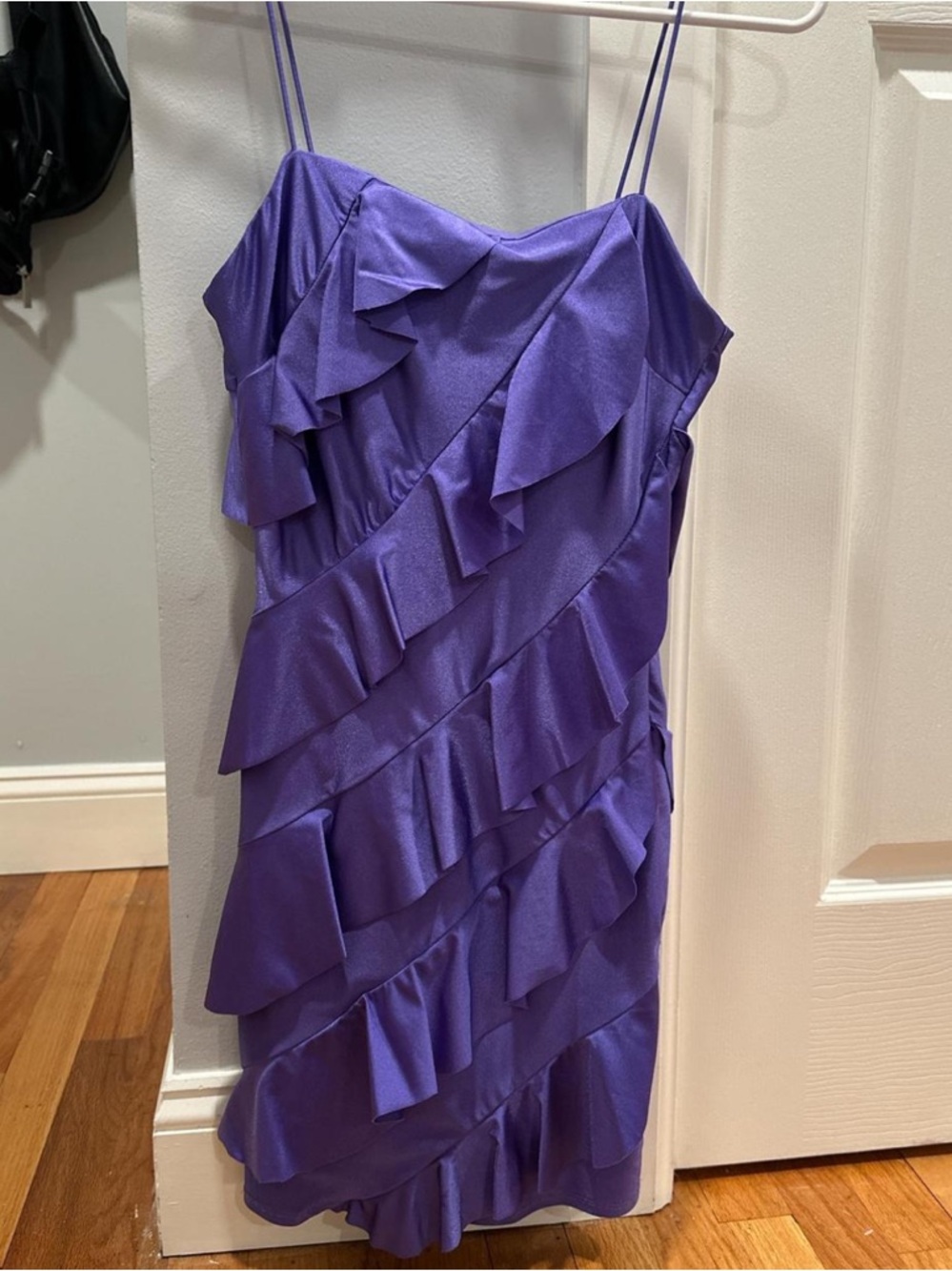 Purple Ruffle Cocktail Dress